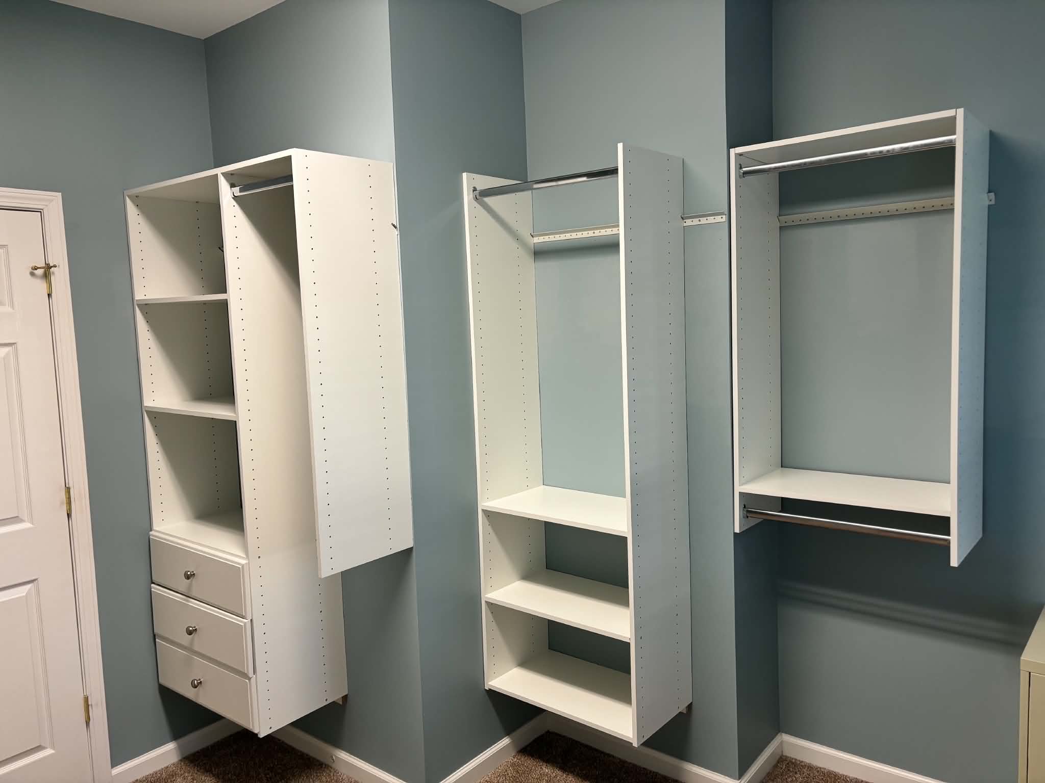 Built-in shelving and closet organizer by Henning Construction