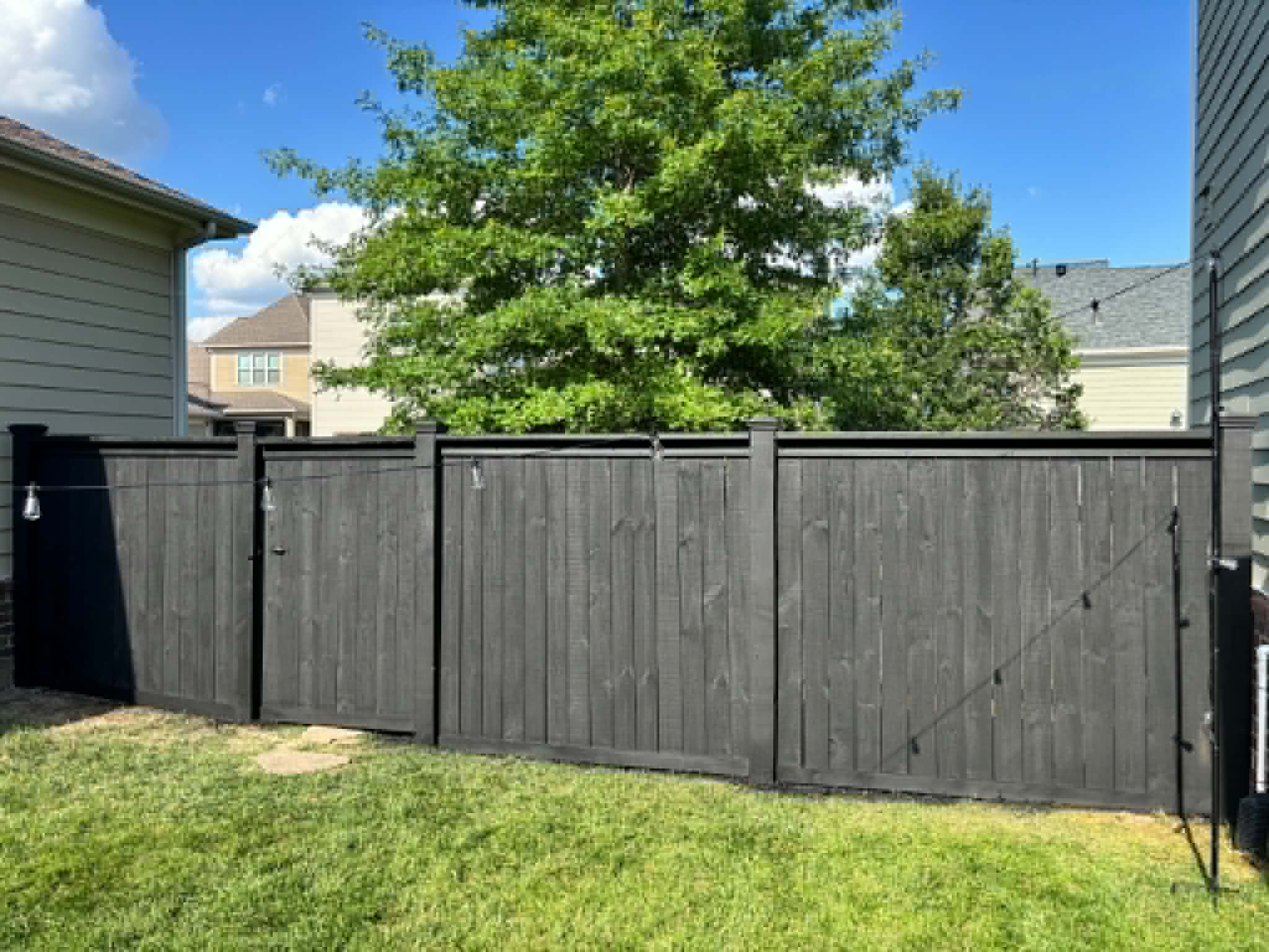 Dark cedar privacy fence in Middle Tennessee
