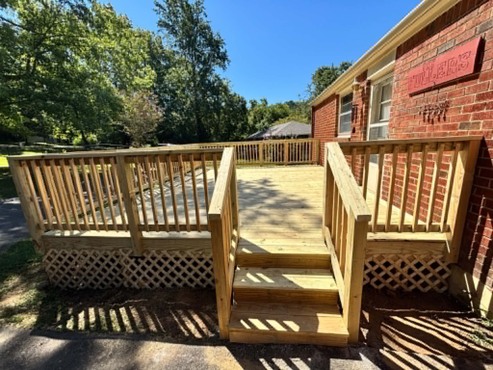 Deck steps at back entry in Middle Tennessee