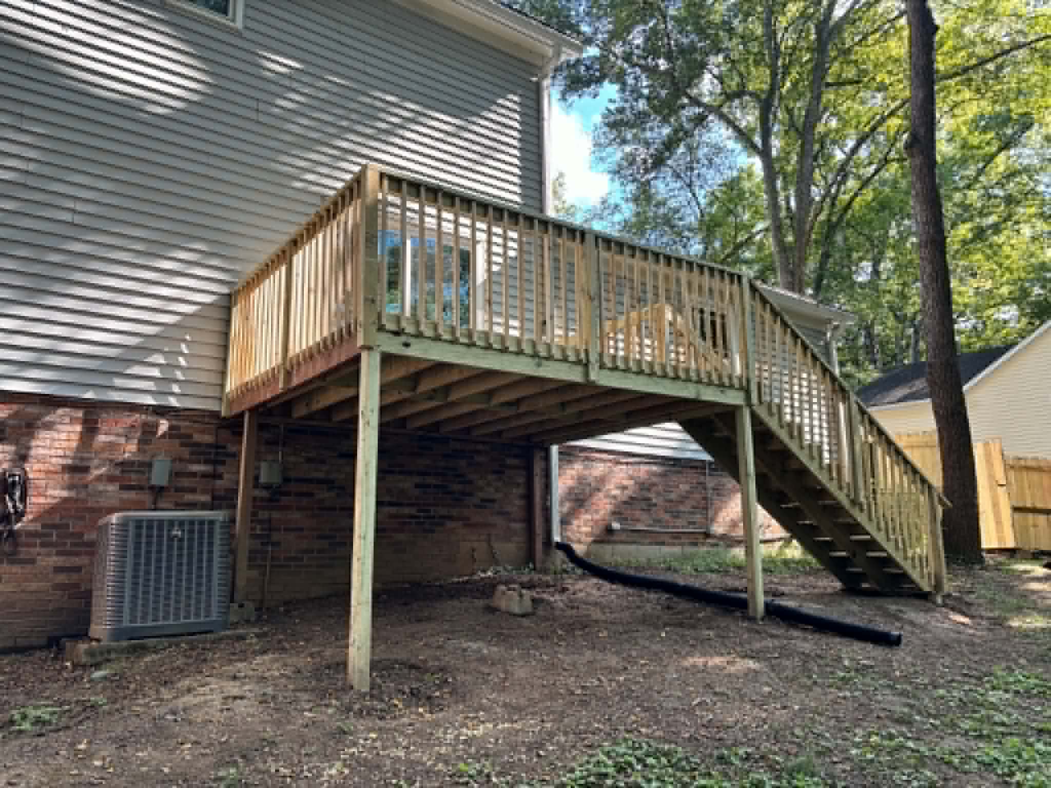 Elevated deck stairs in Middle Tennessee