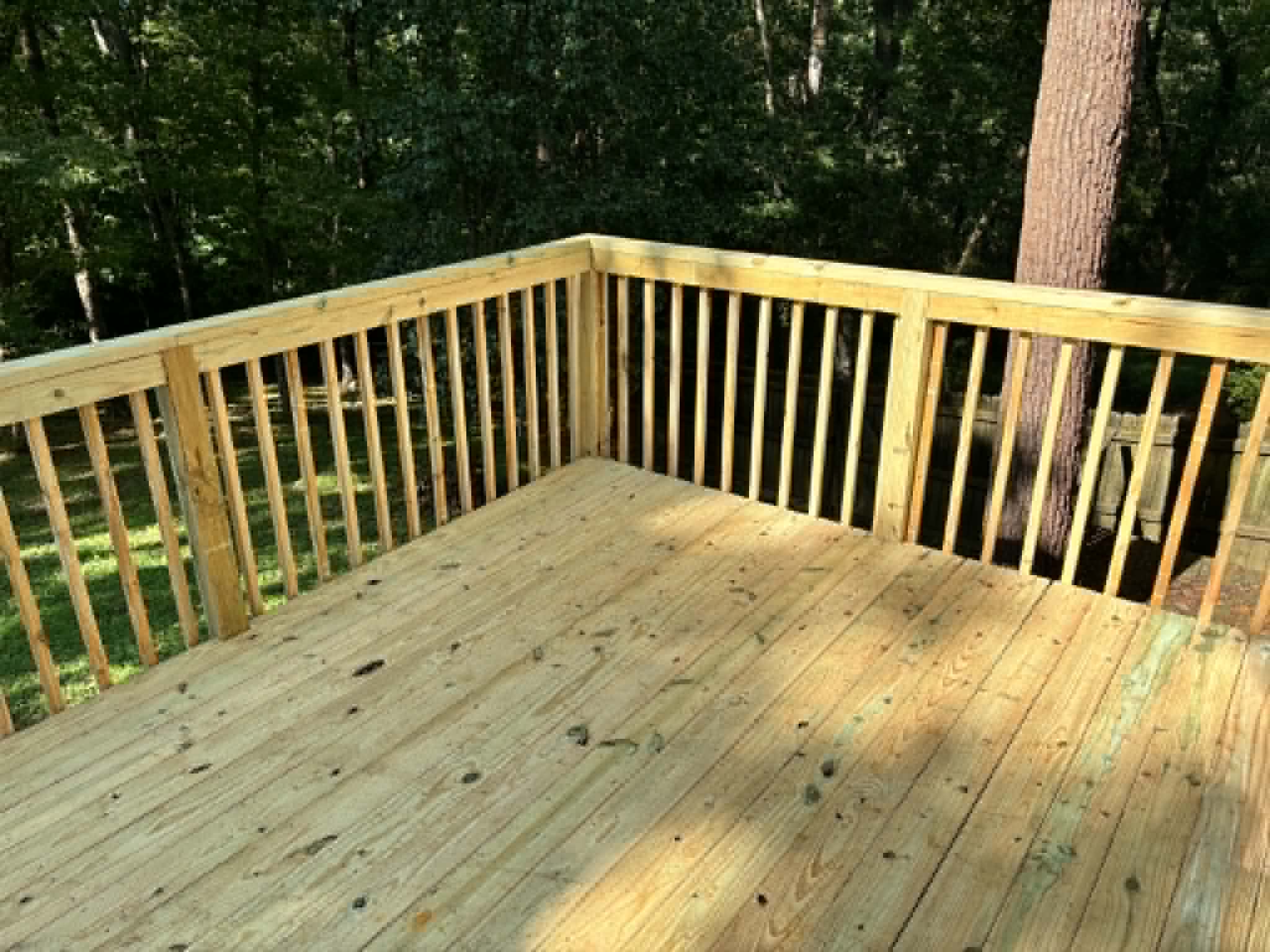 Newly built wood deck in Middle Tennessee